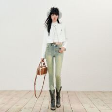 批发3320款怀旧蓝牛仔裤女<b class='q'>秋</b>冬季百搭修身弹力显高小脚铅笔裤子