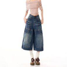 批发26ss | 2026美式复古水洗做旧宽松牛仔休闲<b class='q'>显瘦</b>舒适中<b class='q'>裤</b>春夏新款