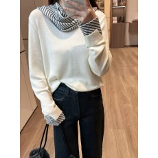 批发秋季穿搭修身显瘦女士针织衫2025新款条纹披肩巨好看设计感上衣女