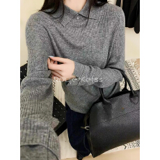 批发翻领纽扣亲肤<b class='q'>打底衫</b>女2025韩版秋冬季气质减龄修身毛衣针织衫