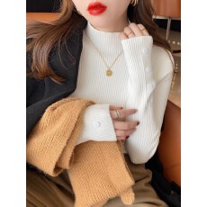 批发针织毛衣女秋冬内搭半高领打底衫春秋洋气2024新款黑色修身上衣