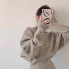 春装新款宽松休闲百搭长袖针织衫柔软舒适羊绒毛衣收腰显瘦上衣女