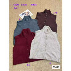 批发实价秋冬新款韩版时尚立领设计纯色宽松<b class='q'>百搭</b>背心开衫上衣女