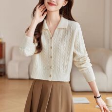 批发2025新款春秋女士安可拉红毛衣小开衫内搭<b class='q'>打底衫</b>短款新款针织外套