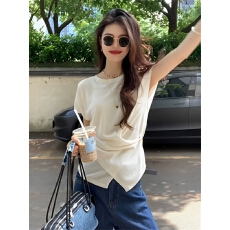 批发法式高级感褶皱掐腰上衣女2025年夏季新款正肩短袖T恤设计感小众