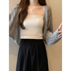 批发夏季薄款空调罩衫针织长袖防晒衣短款<b class='q'>外套女</b>
