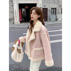 批发小香风小众青<b class='q'>春</b>时尚毛绒外套女冬2025新款小个子加绒加厚短款棉衣