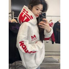 批发薄款/加绒 原版做工 刺绣 后包领 纯棉华棉复合 卫衣女