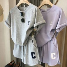 批发网红外贸单女装2026夏季新款学生宽松运动<b class='q'>短</b>裤休闲两件套装女