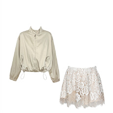 批发早秋穿搭一整套韩系长袖<b class='q'>短外套</b>女春秋季辣妹短裙独特绝美小套装