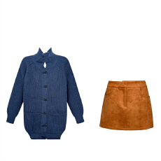 批发牛角扣毛衣开衫女款2024新款秋<b class='q'>冬</b>季加厚宽松慵懒风中长款针织外套