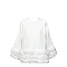 批发cchen陈陈 淡颜小狐狸◆重磅莱赛尔羊毛羊绒拼接狐狸毛毛衣<b class='q'>冬</b>季女