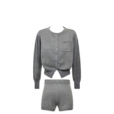 批发何晨曦 老钱风毛衣<b class='q'>套装</b>女秋季慵懒<b class='q'>休闲</b>小圆领外套/毛织短裤两件套