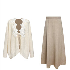 批发设计感别致百搭显瘦时尚上衣女秋<b class='q'>冬</b>季小众气质半身裙温柔穿搭套装