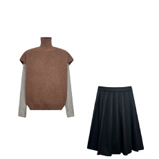 批发高级感毛衣针织连衣裙女秋<b class='q'>冬</b>2025新款韩系千金小香风穿搭一整套装