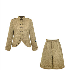 批发复古高级感气质保暖毛呢外套女<b class='q'>冬</b>季新款休闲百搭宽松阔腿裤两件套