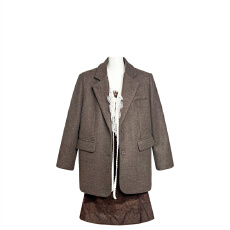 批发韩系穿搭一整套秋<b class='q'>冬</b>富家千金风西装外套内搭衬衫女时尚别致连衣裙