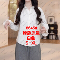 批发实拍实价提花白衬衫长袖打底衫