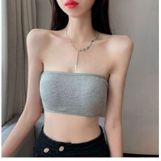 批发美背无肩带抹胸内衣防走光露背内搭打底交叉小胸带胸垫无钢圈裹胸