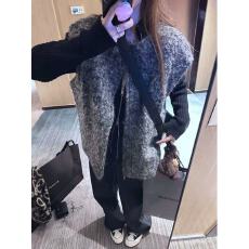 批发<b class='q'>韩国</b>东大门秋冬新款复古时尚百搭圈圈毛呢棉服阔型马甲外套上衣<b class='q'>女</b>