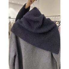 韩国东大门2025秋冬新款时尚高领开叉针织披肩女外搭斗篷脖套围巾