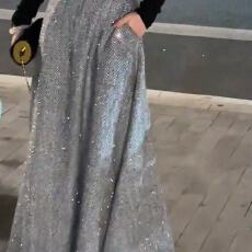 批发高级感<b class='q'>胖</b><b class='q'>mm</b><b class='q'>重工</b>气质百搭时尚垂感直筒半身裙女秋冬新款显瘦长裙子