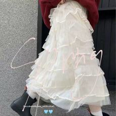 批发加长款蓬蓬蛋糕<b class='q'>裙</b>女秋仙女月光<b class='q'>裙</b>法式高腰<b class='q'>芭蕾舞</b>纱<b class='q'>裙</b>半身<b class='q'>裙</b>长款