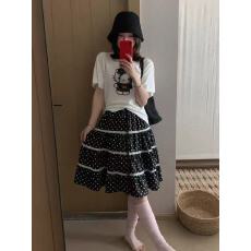 批发黑色可爱俏皮减龄kt穿搭半身裙女夏季新款宽松<b class='q'>百搭</b>蕾丝花边蛋糕裙