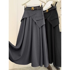 批发不规则灰色西装<b class='q'>半身</b><b class='q'>长裙女</b>2026春季新款复古a字高腰显瘦大摆伞裙