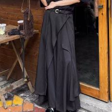 批发<b class='q'>不规则</b>灰色西装半身长裤男2026春夏新款复古a字中腰显瘦大摆裙裤