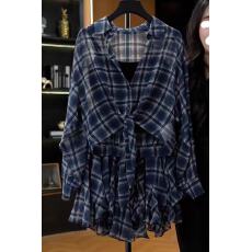 批发韩版气质穿搭格子三件套<b class='q'>女装</b>夏季外搭薄款防晒衬衫吊带半身裙<b class='q'>套装</b>