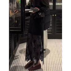 批发旗袍打底衬裙蕾丝网纱花边拼接<b class='q'>半身</b>裙女气质设计感开叉<b class='q'>包臀</b><b class='q'>长裙</b>子