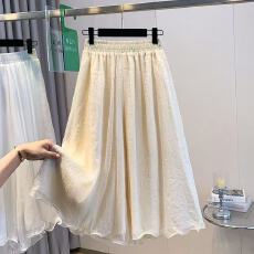 批发法式复古雪纺阔腿裤裙女夏季宽松大码<b class='q'>高腰</b>显瘦垂感飘逸九分休闲裤