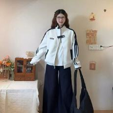 批发韩系学院风穿搭卫衣外套2026秋季新款chic简约宽松棒球服开衫夹克