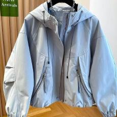 批发<b class='q'>韩版</b>高级感派克服冲锋衣外套女2026新款宽松休闲百搭连帽工装风衣