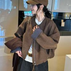 批发复古格子毛呢短款外套女<b class='q'>欧洲站</b>2025春秋装新款欧货女装夹克上衣潮