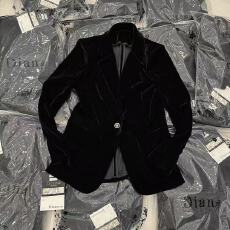 批发2025年春季新版轻奢气质修身丝绒<b class='q'>西装</b>外套高级感简约时尚休闲气质