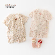 批发女童家居服<b class='q'>夏</b>季儿童新款木耳边印花<b class='q'>套装</b>女<b class='q'>宝宝</b>韩版可爱睡衣两件套