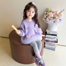 批发女童冬季拉布布加绒卫衣<b class='q'>打底裤</b>套装秋季2025新款小女孩洋气两件套