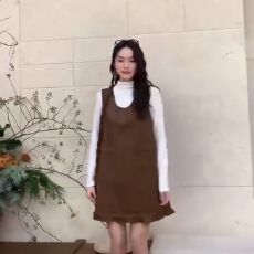 批发2025秋季韩版新款时尚ins潮甜美叠穿荷叶边背心<b class='q'>连衣裙</b>套装女