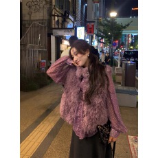 批发巷往小野环保皮草马甲背心女2025巨好看的早<b class='q'>秋</b>宽松毛茸茸毛毛外套