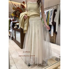 批发今屿花花 <b class='q'>裙</b>子女2025新款冬针织<b class='q'>网纱</b>拼接半身<b class='q'>裙</b>小个子松紧腰半<b class='q'>裙</b>