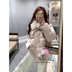 批发郑在在韩系香槟色缎面羽绒服女短款2025冬季富家千金白鸭绒外套