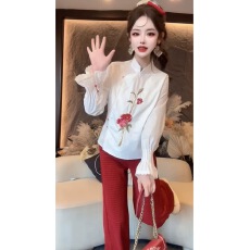 批发高级感重工亮片立领衬衫潮2025秋季新款高端气质百搭休闲长袖上衣