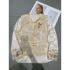 批发深圳南油高端女装欧货2026早春新高级感刺绣提花新中式上衣马甲