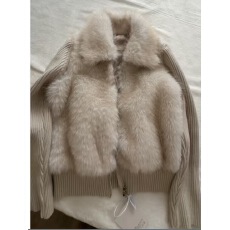 批发2025<b class='q'>海宁</b>新款仿狐狸毛<b class='q'>皮草</b>外套女短款年轻时尚时髦环保毛毛大衣潮