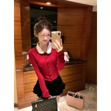 批发Acaine12/9 20:00 95折款日系甜心 系带毛领波点针织内搭