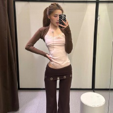 批发巨好看两件套女<b class='q'>冬</b>季穿搭坎肩开衫外搭纯欲风辣妹粉色蕾丝吊带上衣