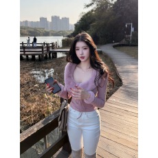 批发Fart Shop奶霜舒芙蕾 圆领抓绒收腰<b class='q'>长袖</b><b class='q'>T</b><b class='q'>恤</b>女秋冬毛领打底衫