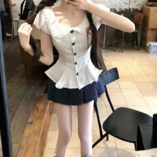 批发瑞茜·威瑟斯 海盐奶盖 纯欲辣妹风中式服装上衣<b class='q'>裙子</b>裤